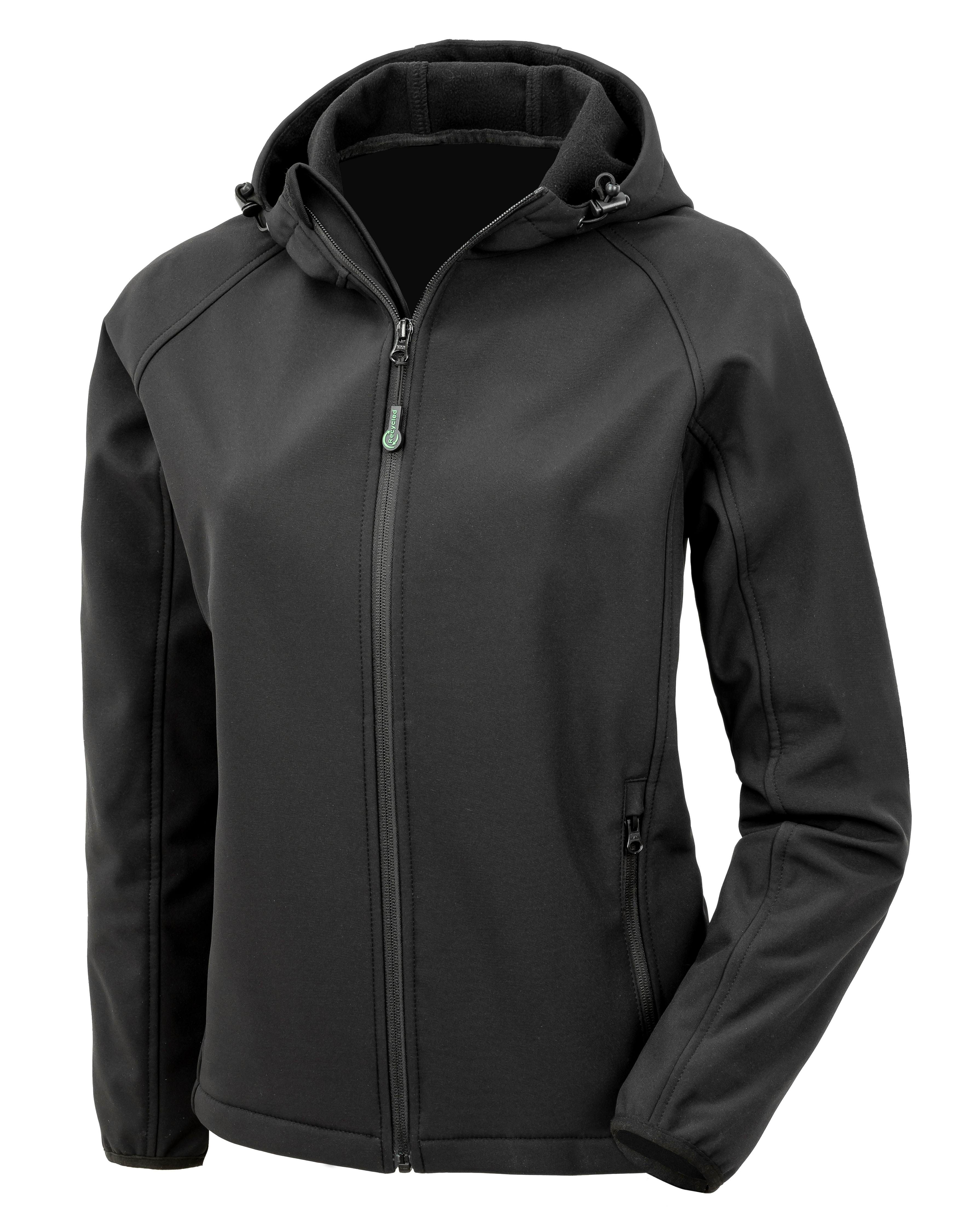 Women´s Recycled 3-Layer Printable Hooded Softshell Jacket Black XXL