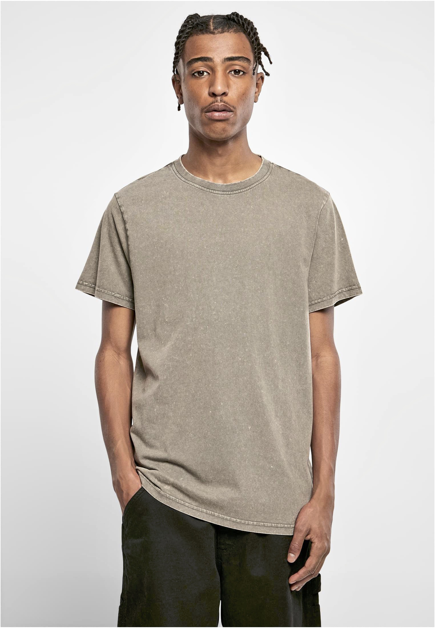 Build Your Brand Acid Washed Round Neck Tee