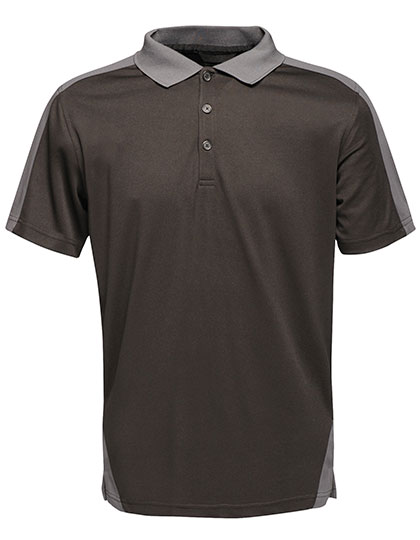 Contrast Coolweave Polo Black / Seal Grey (Solid) 4XL