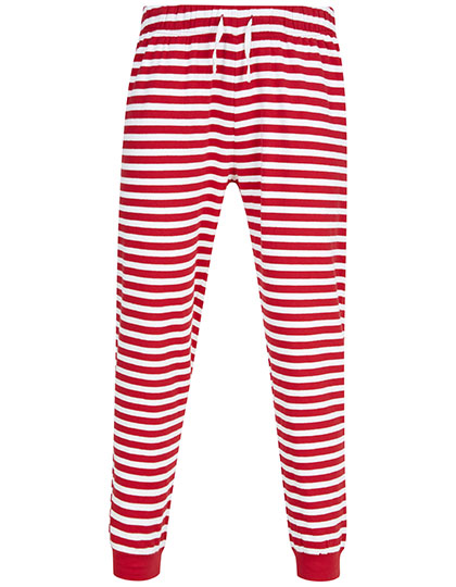 Unisex Cuffed Lounge Pants Red / White Stripes XXL