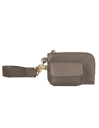 Boutique Pouch Wristlet Taupe One Size