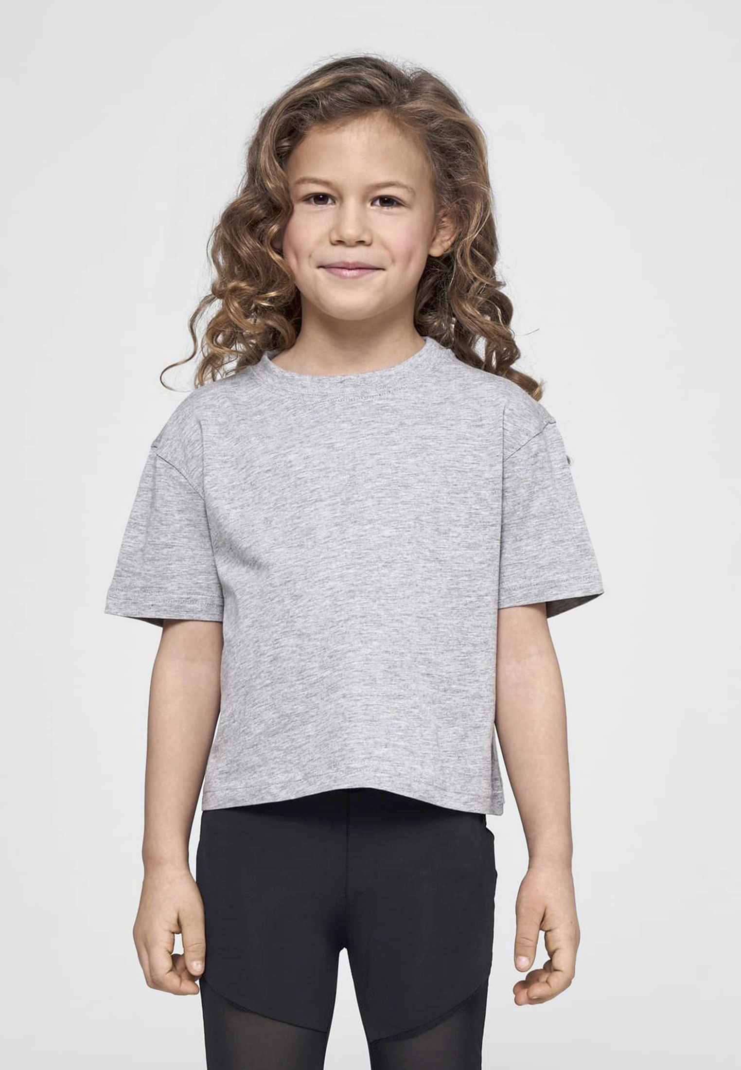 Build Your Brand Mädchen Cropped Jersey Tee