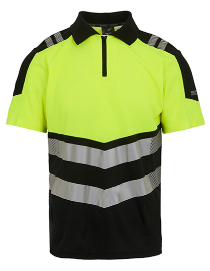 Hi-Vis X-Pro Polo (Class 1) Black / Yellow 4XL