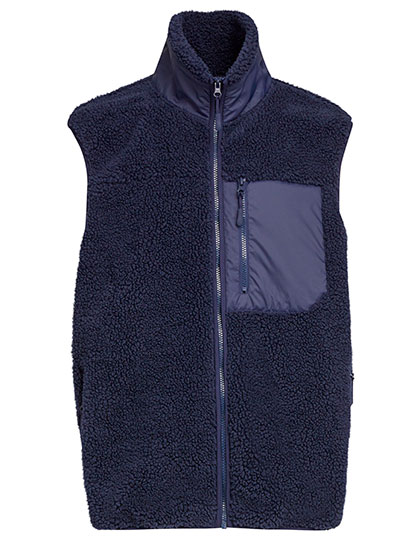 Build Your Brand Bonded Sherpa Vest Navy 5XL