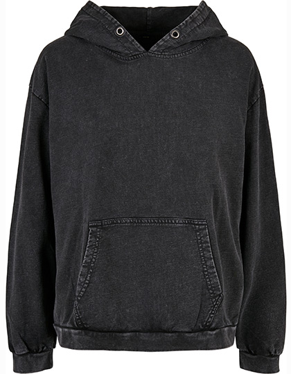 Build Your Brand Damen Acid Washed Oversize Hoody Black 5XL