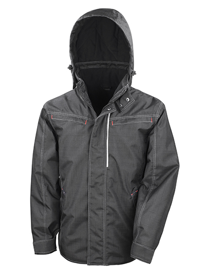 Denim Texture Rugged Jacket Black 4XL