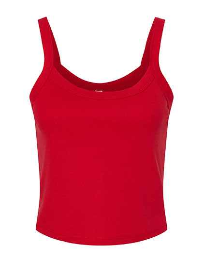 Women´s Micro Rib Spaghetti Strap Tank Solid Red Blend XXL