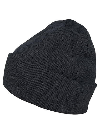 Build Your Brand Heavy Knit Beanie Navy One Size