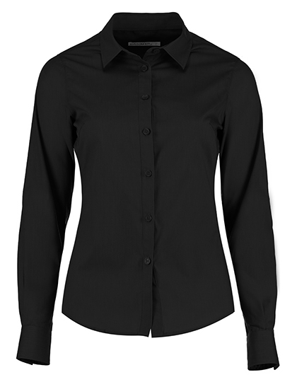 Women´s Tailored Fit Poplin Shirt Long Sleeve Black 54 (28)