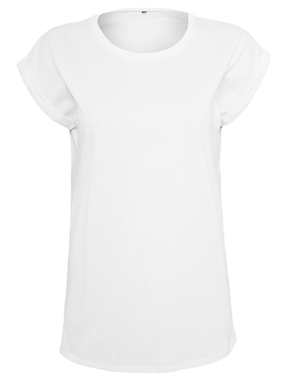 Build Your Brand Damen Organic Extended Shoulder Tee White 5XL