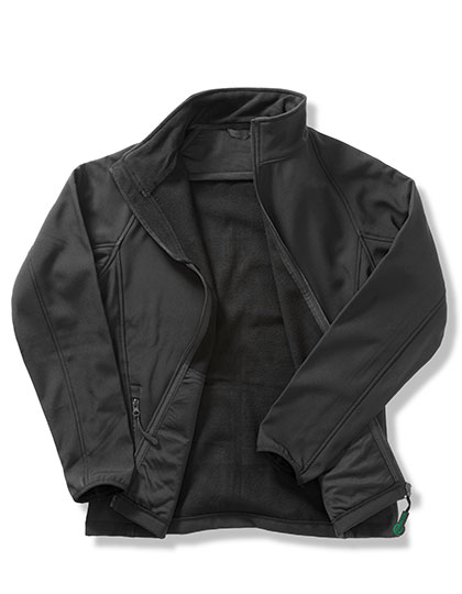 Men's Printable Softshell Jacket with Recycled Fleece Inner Black / Black 4XL