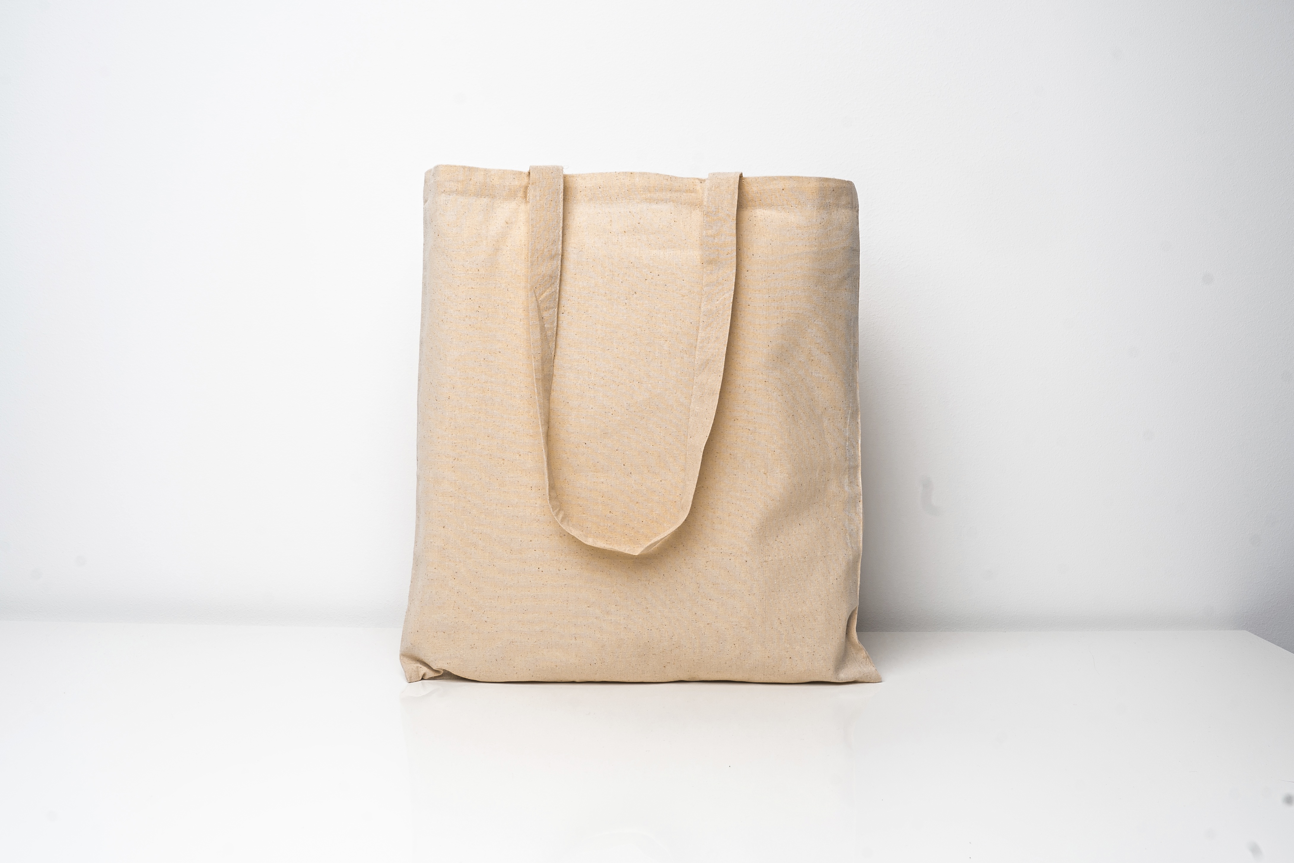 Cotton Bag Natural Long Handles