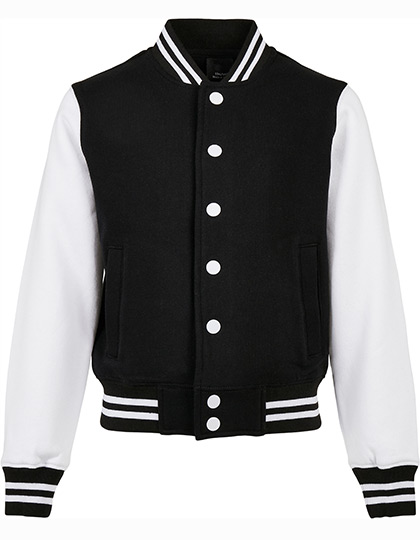 Build Your Brand Kinder Organic Sweat College Jacket Black / White 158/164