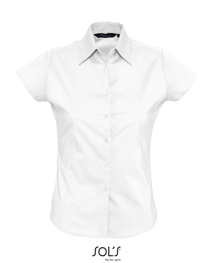 Women´s Stretch-Blouse Excess Short Sleeve White XXL