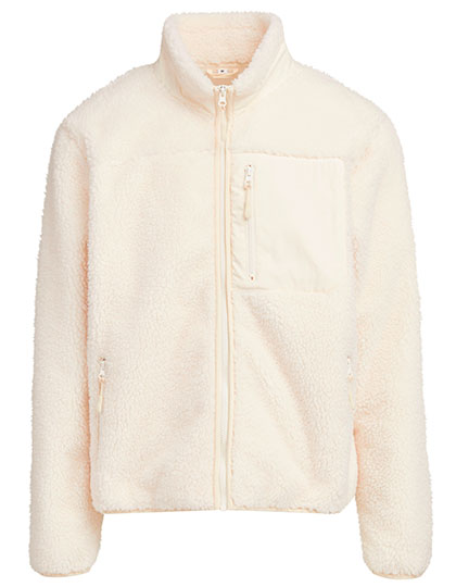 Build Your Brand Bonded Sherpa Jacket White Sand 5XL