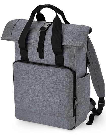 Recycled Twin Handle Roll-Top Laptop Backpack Grey Marl 30 x 44 x 14 cm