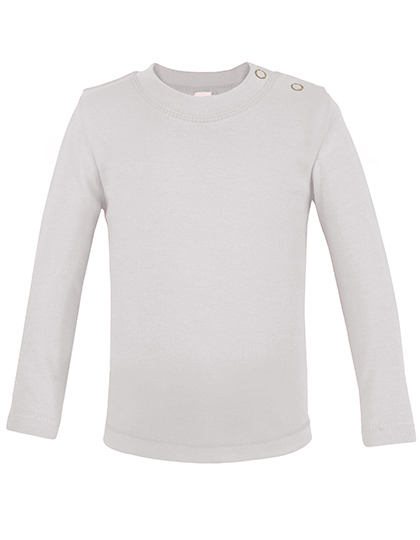 Long Sleeve Baby T-Shirt Polyester White 86-92