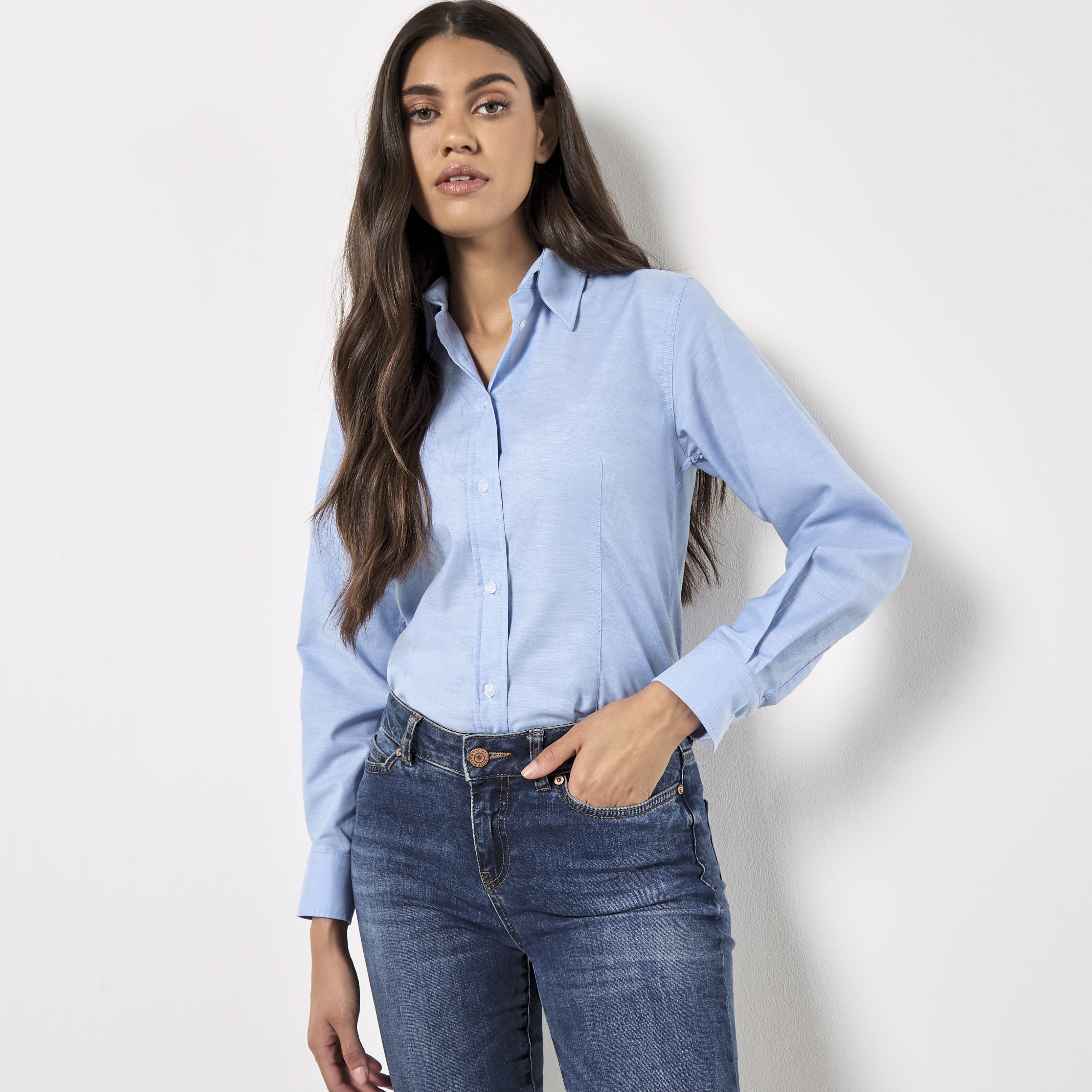 Women´s Tailored Fit Workwear Oxford Shirt Long Sleeve