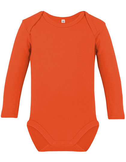 Organic Baby Bodysuit Long Sleeve Bailey 02 Orange 74-80