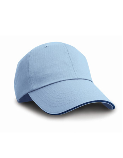 Herringbone Cap With Sandwich Peak Sky / Navy One Size