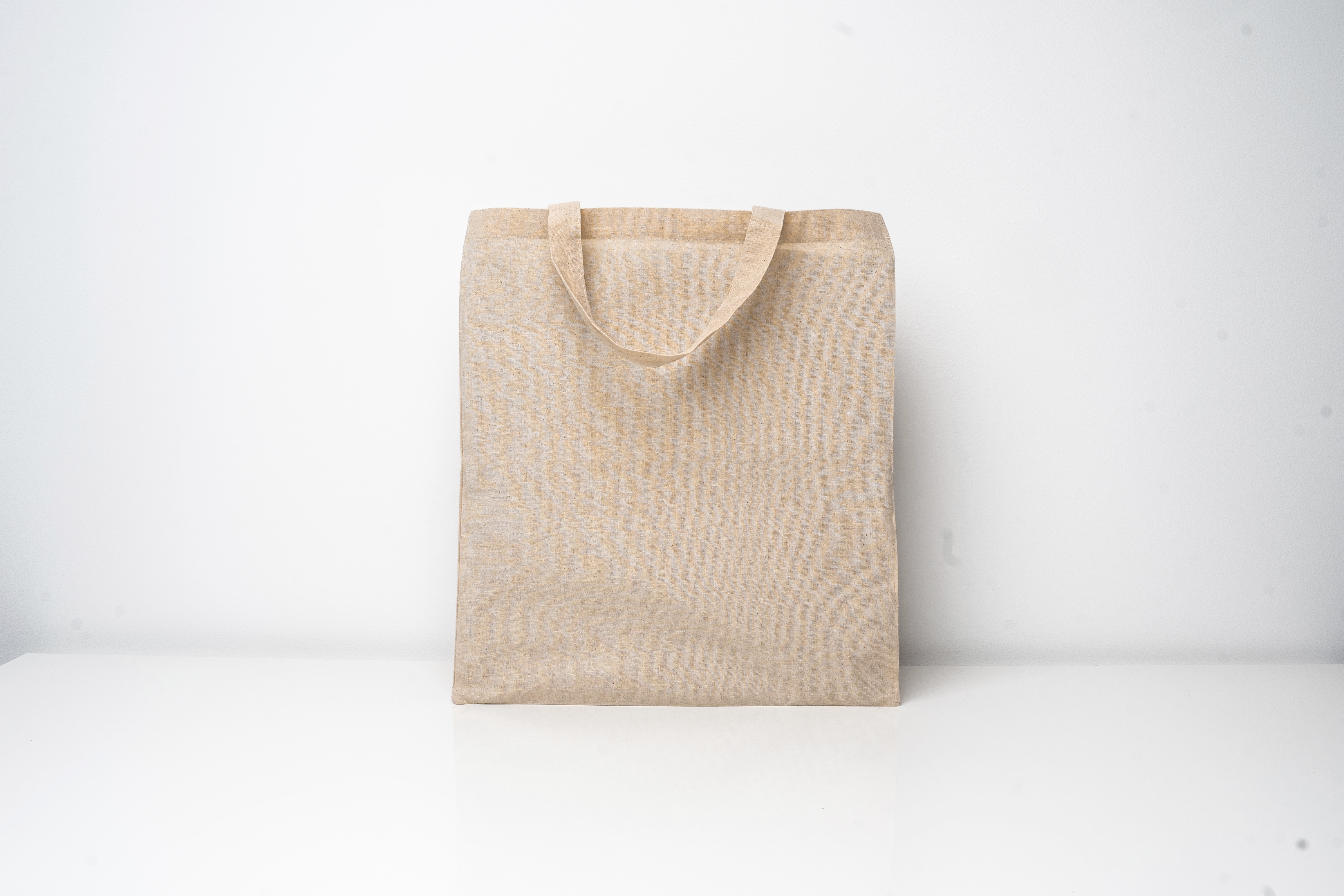 Cotton Bag Natural Short Handles
