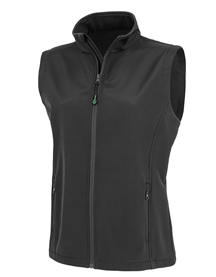 Women´s Recycled 2-Layer Printable Softshell Bodywarmer Black XXL