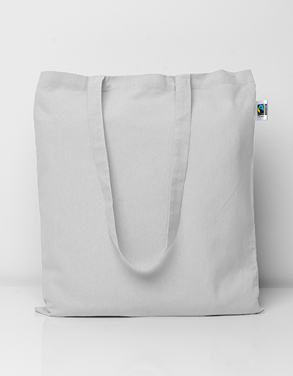 Fairtrade Cotton Bag Long Handles White approx. 38 x 42 cm