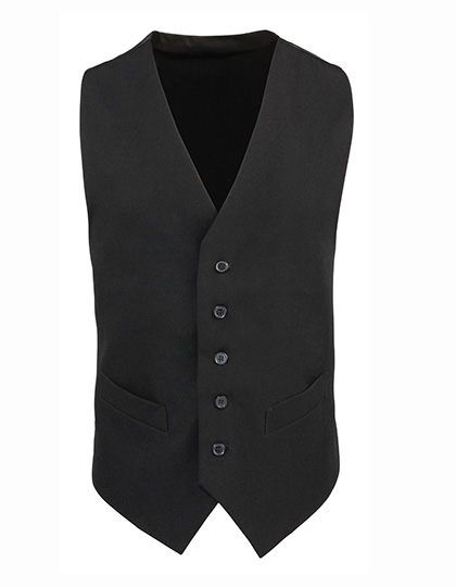 Men´s Lined Polyester Waistcoat Black (ca. Pantone Black C) 5XL