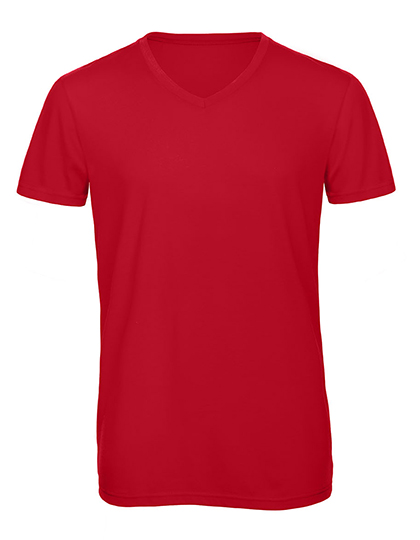 Men´s V-Neck Triblend T-Shirt Red L