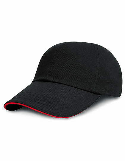 Heavy Brushed Cotton Cap Black / Red One Size