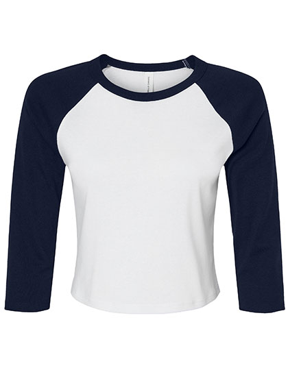 Women´s Micro Rib 3/4 Raglan Baby Tee White / Navy XXL