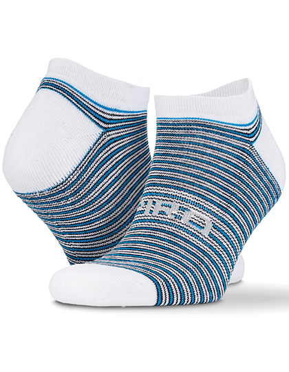 3-Pack Mixed Stripe Coolmax Sneaker Socks White / Grey / Blue S/M