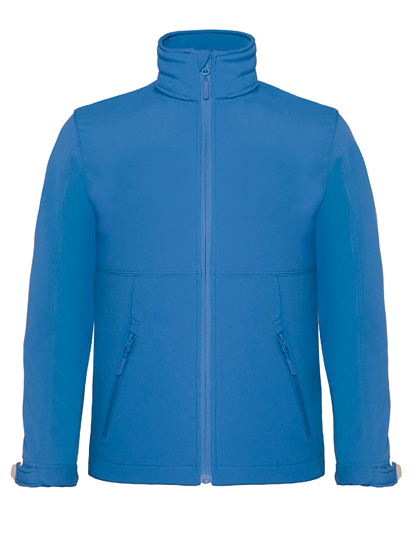 B&C Collection Kids´ Hooded Softshell Jacket Azure 5/6 (110/116)