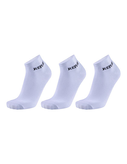 Low Cut Socks (3 Pair Banderole) White / Black 43/46