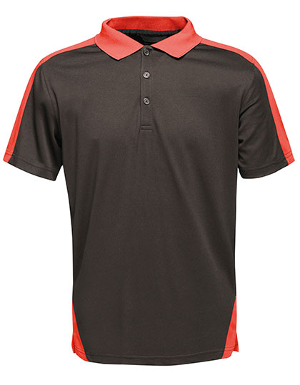Contrast Coolweave Polo Black / Classic Red XXS