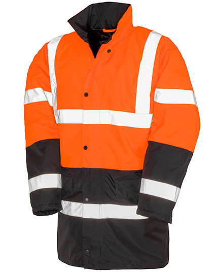 Motorway 2-Tone Safety Coat Fluorescent Orange / Black 3XL