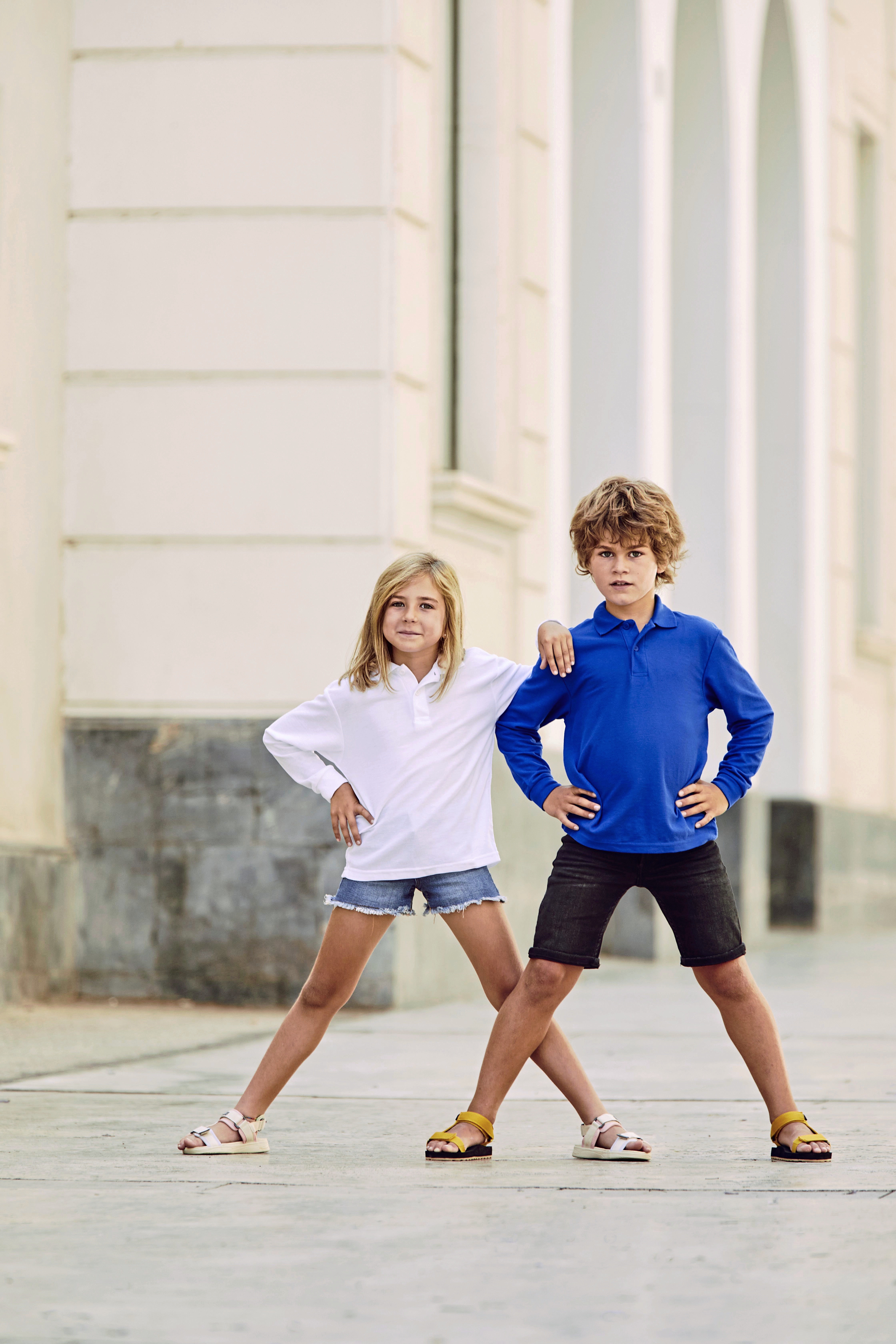 Fruit of the Loom Kids´ Long Sleeve 65/35 Polo Modellbild