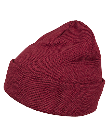 Build Your Brand Heavy Knit Beanie Burgundy One Size