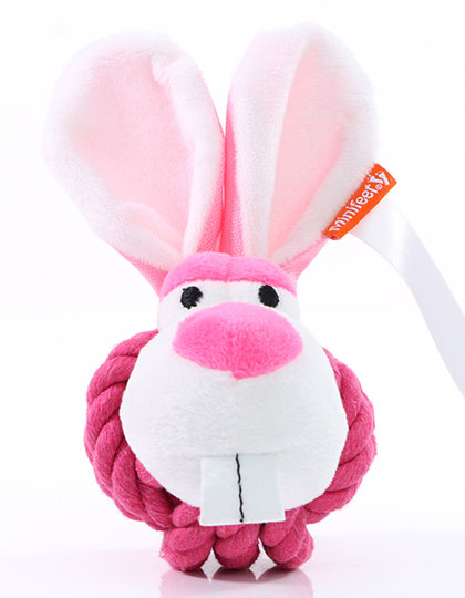 MiniFeet® Hundespielzeug Knotentier Hase Pink One Size