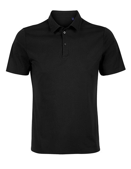 Men´s Mercerised Jersey Polo Shirt Relax Oscar Deep Black 4XL