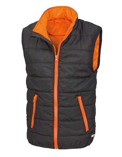 Youth Soft Padded Bodywarmer Black / Orange XXL (13-14)