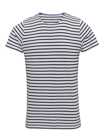 Herren Marinière Coastal T-Shirt White-Navy XXL