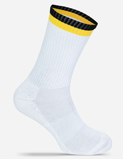 Tennis Socks Two Tone White / Black / Yellow 42/46