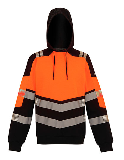 Hi-Vis X-Pro Hoodie (Class 2) Black / Orange 4XL