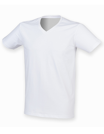 Men´s Feel Good Stretch V-Neck T White XXL