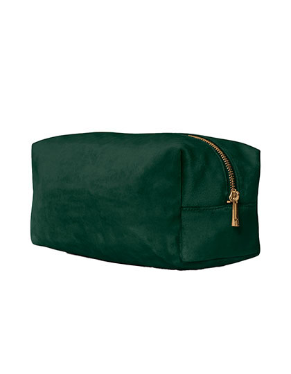 Velvet Toiletry/Accessory Case Dark Emerald M (23 x 11 x 11 cm)
