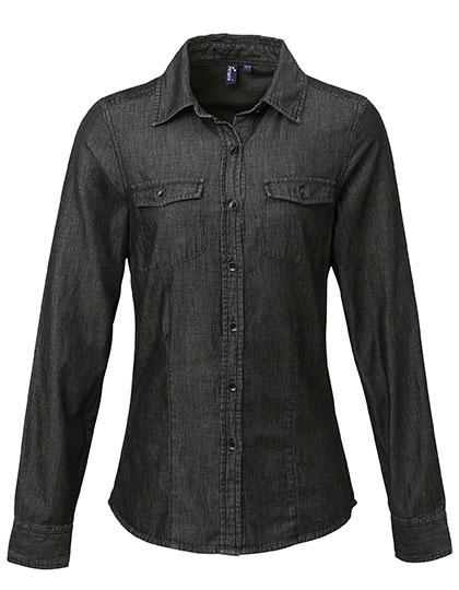 Women´s Jeans Stitch Denim Shirt Black Denim (ca. Pantone 433C) 3XL