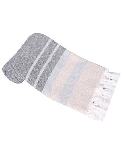 Hamam-Handtuch Fantasy mit Frottee-Rückseite Black / Grey / Sand 100 x 180 cm