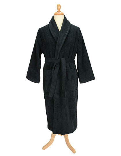 Bademantel mit Schalkragen Black 4XL