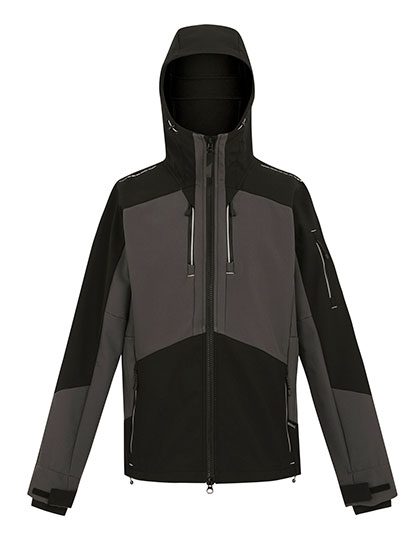 4TEX Stretch 3-Layer Softshell Jacket Slate Grey / Black 4XL